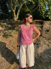 Top Chloé vichy rouge